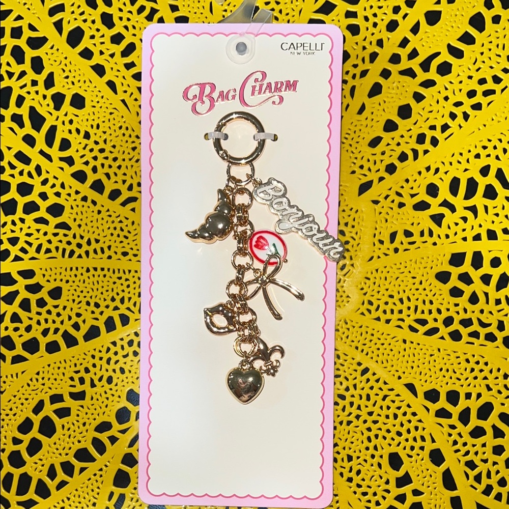 Capelli of New York Gold and Red Bag Charm